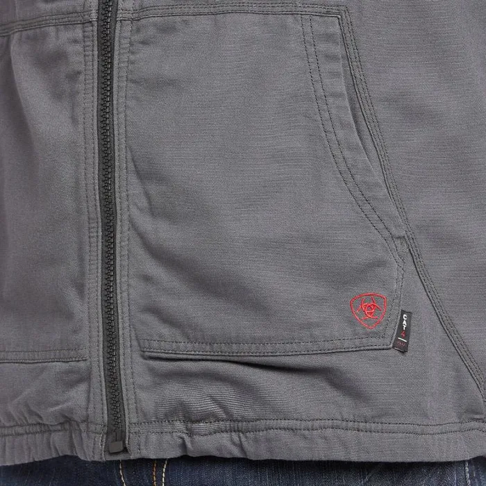 Men Workwear Ariat FR DuraLight Stretch Canvas Vest Iron Gray Men Workwear Ariat FR DuraLight Stretch Canvas Vest Iron Gray
