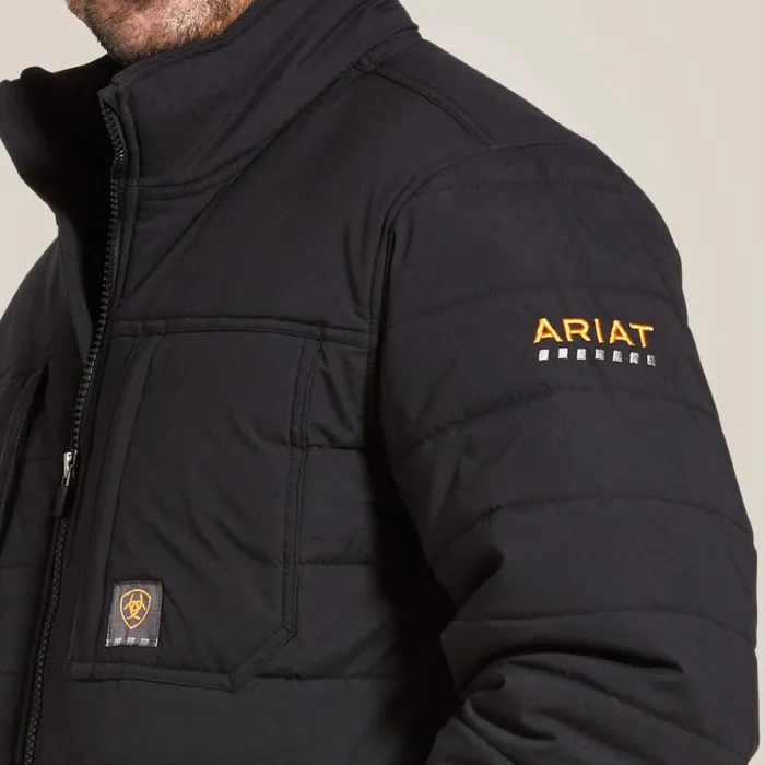 Men Workwear Ariat Rebar Valiant Stretch Canvas Water Resistant Insulated Jacket Black Men Workwear Ariat Rebar Valiant Stretch Canvas Water Resistant Insulated Jacket Black