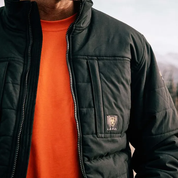 Men Workwear Ariat Rebar Valiant Stretch Canvas Water Resistant Insulated Jacket Black Men Workwear Ariat Rebar Valiant Stretch Canvas Water Resistant Insulated Jacket Black