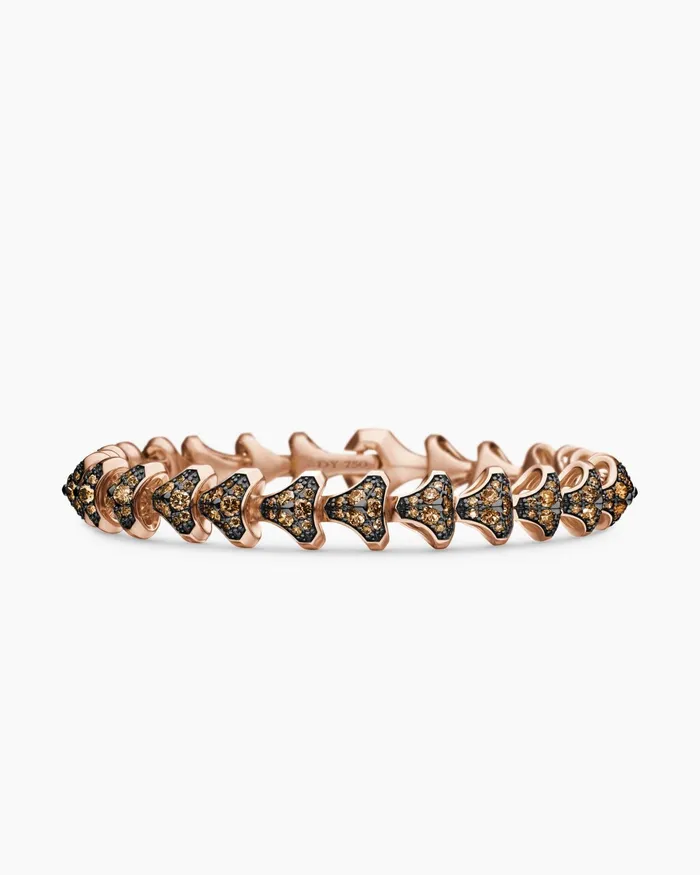 Mens Armory Pav Link Bracelet In 18K Rose Gold 95mm Men David Yurman Chain