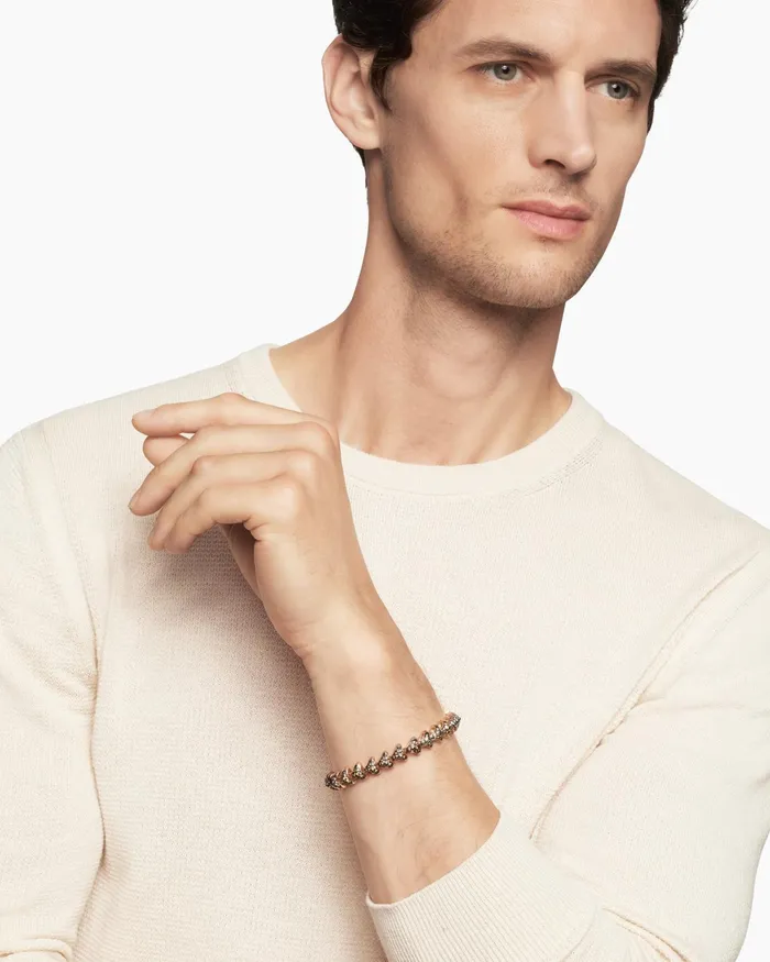 Mens Armory Pav Link Bracelet In 18K Rose Gold 95mm Men David Yurman Chain Mens Armory Pav Link Bracelet In 18K Rose Gold 95mm Men David Yurman Chain