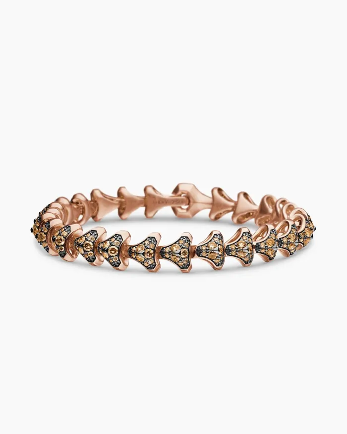 Mens Armory Pav Link Bracelet In 18K Rose Gold 95mm Men David Yurman Chain Mens Armory Pav Link Bracelet In 18K Rose Gold 95mm Men David Yurman Chain