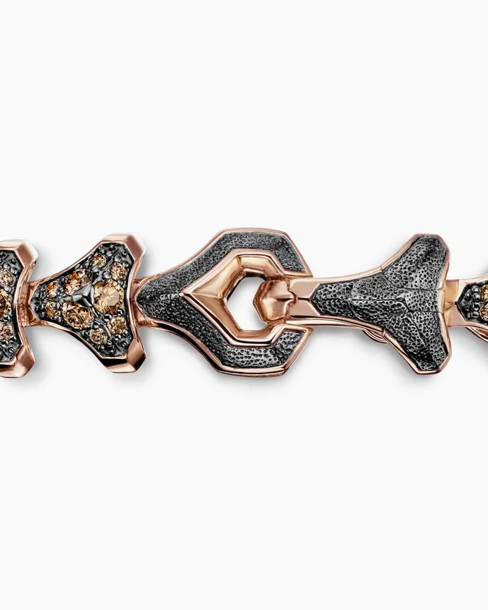 Mens Armory Pav Link Bracelet In 18K Rose Gold 95mm Men David Yurman Chain Mens Armory Pav Link Bracelet In 18K Rose Gold 95mm Men David Yurman Chain