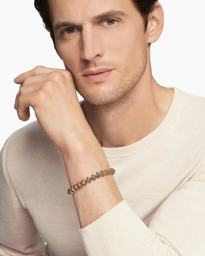 Mens Armory Pav Link Bracelet In 18K Rose Gold 95mm Men David Yurman Chain Mens Armory Pav Link Bracelet In 18K Rose Gold 95mm Men David Yurman Chain