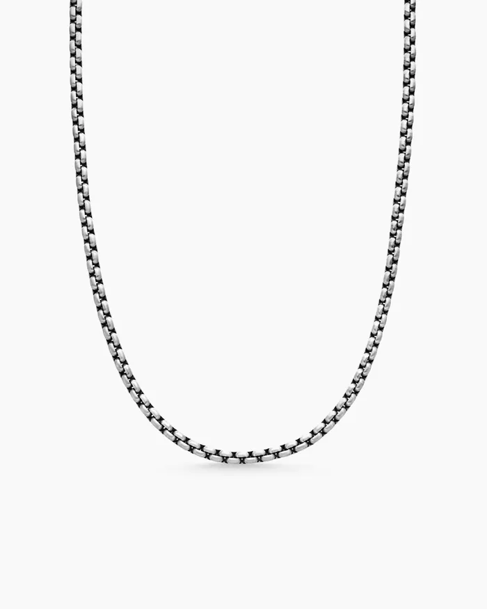 Mens Box Chain Necklace In Grey Titanium 36mm Men David Yurman Chains