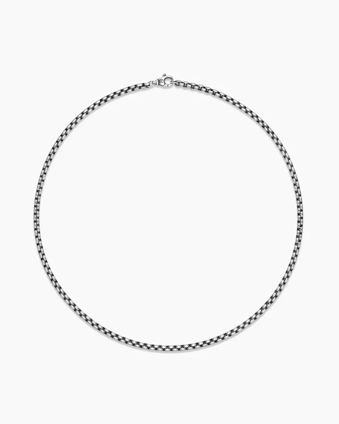 Mens Box Chain Necklace In Grey Titanium 36mm Men David Yurman Chains
