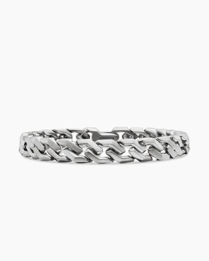 Mens Curb Chain Angular Link Bracelet In Sterling Silver 87mm Men David Yurman Chain Mens Curb Chain Angular Link Bracelet In Sterling Silver 87mm Men David Yurman Chain