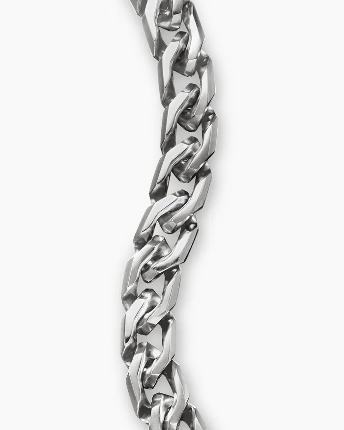 Mens Curb Chain Angular Link Bracelet In Sterling Silver 87mm Men David Yurman Chain
