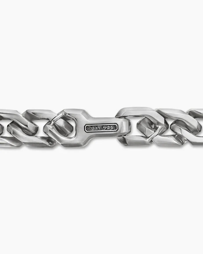 Mens Curb Chain Angular Link Bracelet In Sterling Silver 87mm Men David Yurman Chain