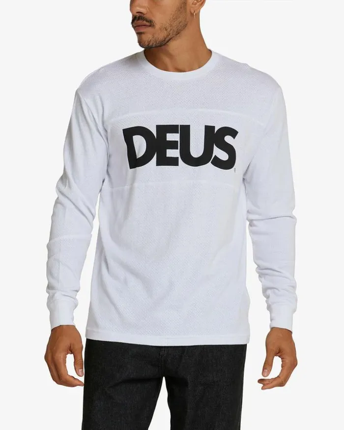 Mens Deus Ex Machina Classics All Caps Moto Jersey 8211 White White