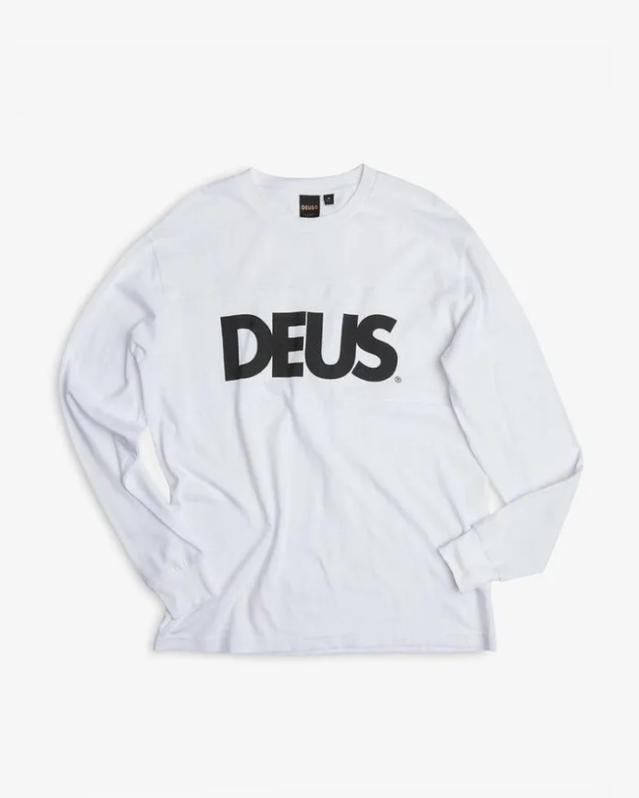 Mens Deus Ex Machina Classics All Caps Moto Jersey 8211 White White Mens Deus Ex Machina Classics All Caps Moto Jersey 8211 White White