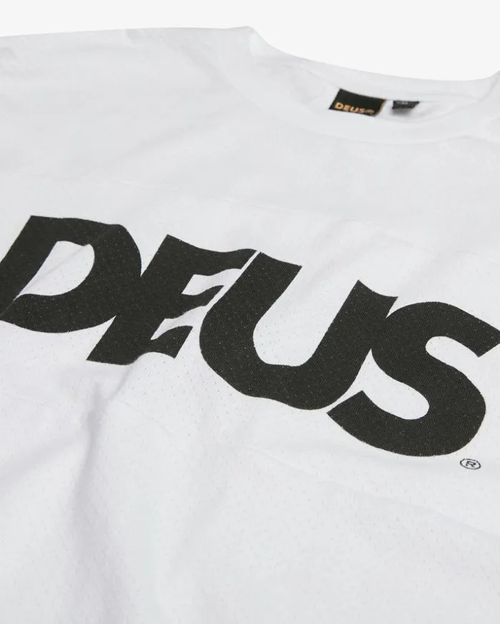 Mens Deus Ex Machina Classics All Caps Moto Jersey 8211 White White Mens Deus Ex Machina Classics All Caps Moto Jersey 8211 White White