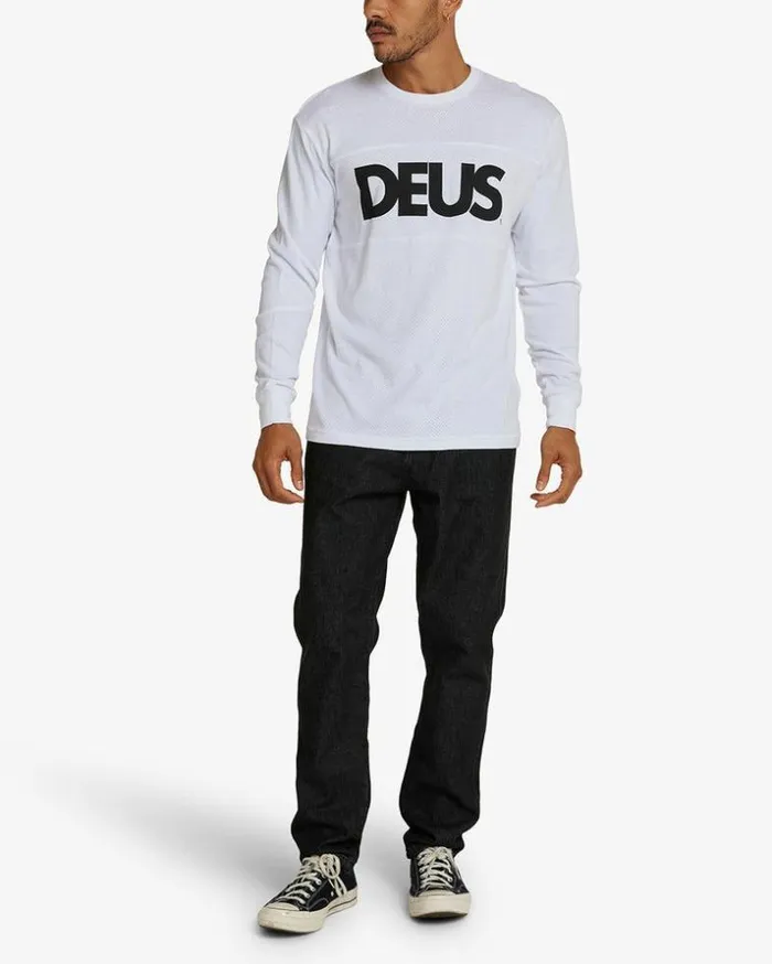 Mens Deus Ex Machina Classics All Caps Moto Jersey 8211 White White Mens Deus Ex Machina Classics All Caps Moto Jersey 8211 White White