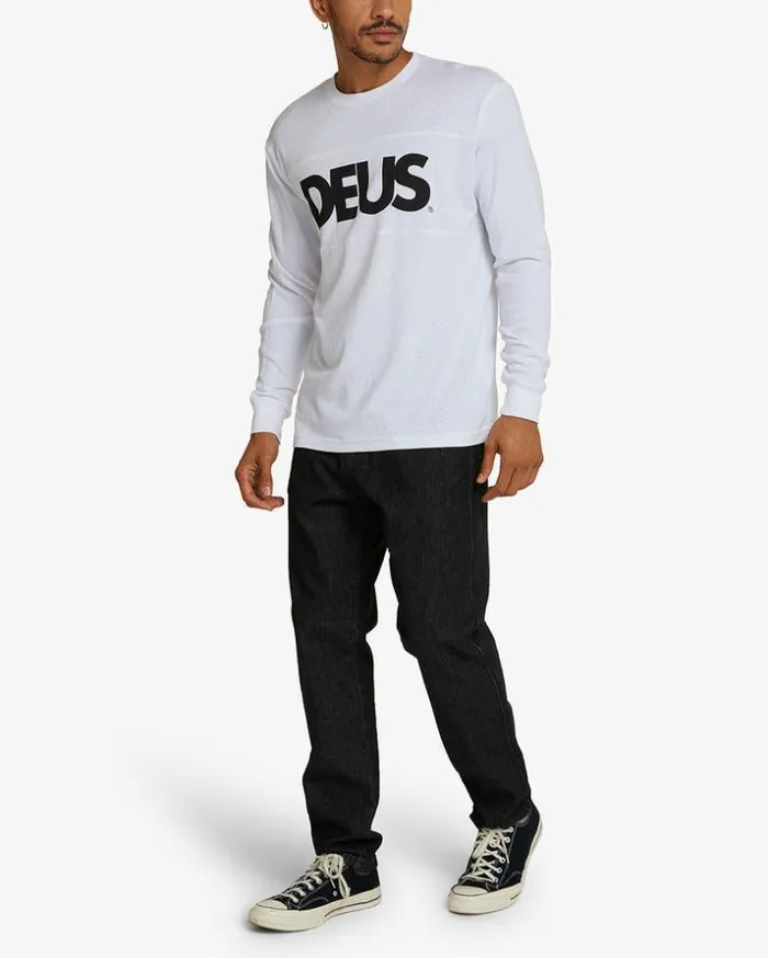 Mens Deus Ex Machina Classics All Caps Moto Jersey 8211 White White Mens Deus Ex Machina Classics All Caps Moto Jersey 8211 White White