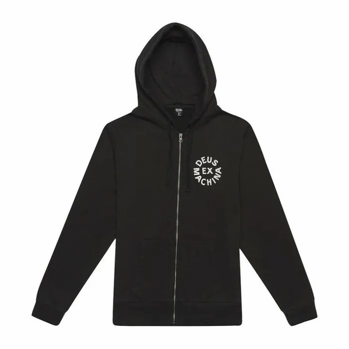 Mens Deus Ex Machina Classics Circle Logo Hoodie 8211 Black Black