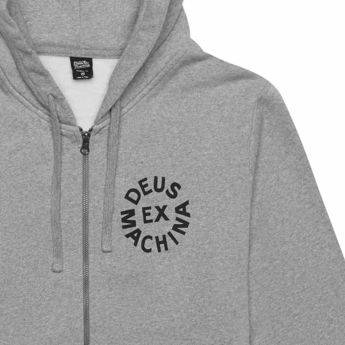 Mens Deus Ex Machina Classics Circle Logo Hoodie 8211 Grey Marle Grey Marle Mens Deus Ex Machina Classics Circle Logo Hoodie 8211 Grey Marle Grey Marle
