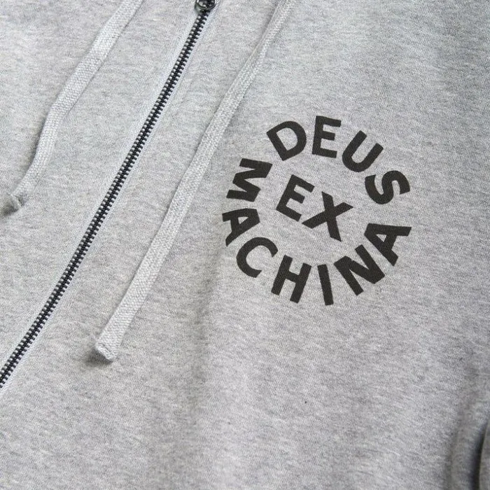 Mens Deus Ex Machina Classics Circle Logo Hoodie 8211 Grey Marle Grey Marle Mens Deus Ex Machina Classics Circle Logo Hoodie 8211 Grey Marle Grey Marle