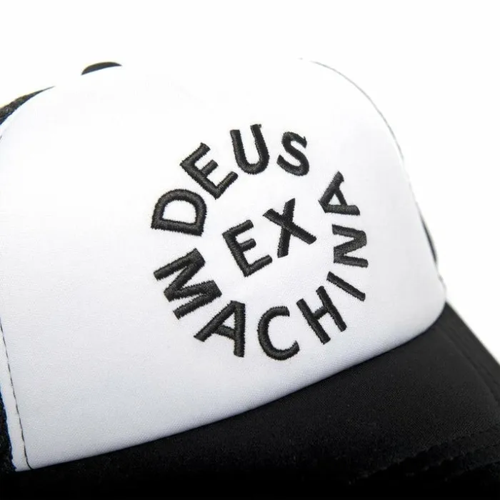 Mens Deus Ex Machina Classics Circle Logo Trucker Hat 8211 BlackWhite BlackWhite Mens Deus Ex Machina Classics Circle Logo Trucker Hat 8211 BlackWhite BlackWhite