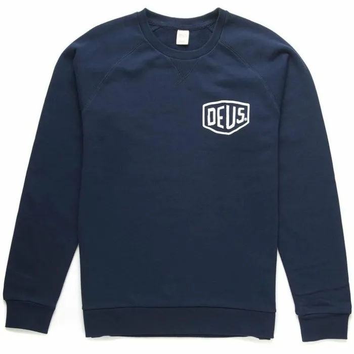 Mens Deus Ex Machina Classics Shield Crew 8211 Navy Navy