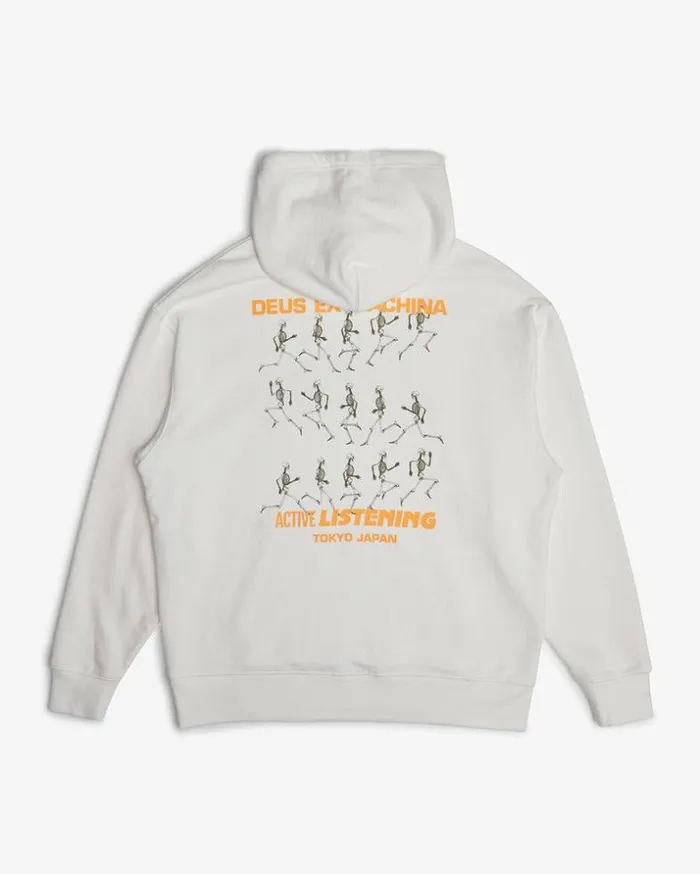 Mens Deus Ex Machina Hoodies and Sweaters Active Listening Hoodie 8211 Vintage White Vintage White Mens Deus Ex Machina Hoodies and Sweaters Active Listening Hoodie 8211 Vintage White Vintage White