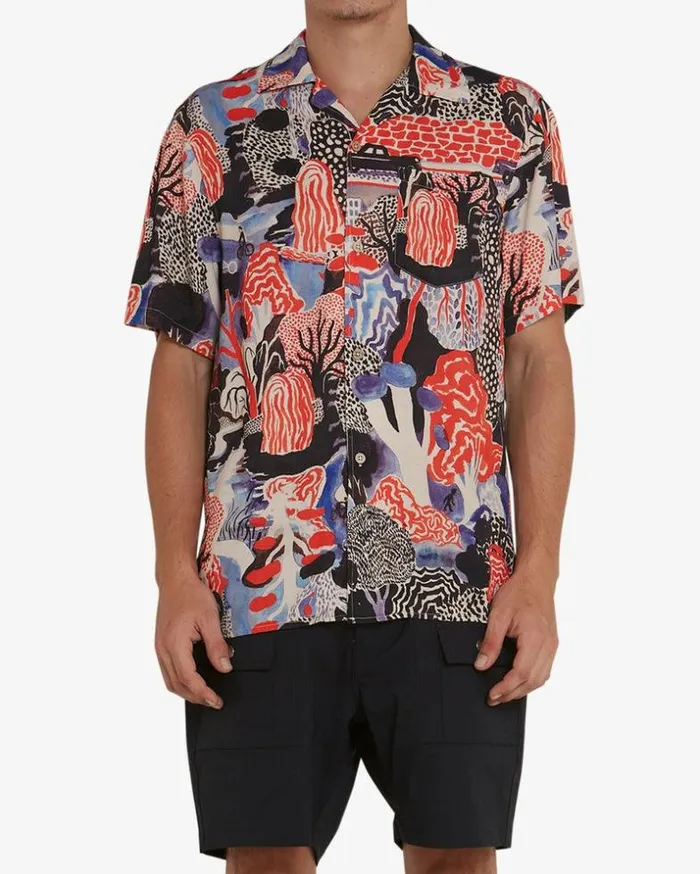 Mens Deus Ex Machina Shirts Iceblink Shirt 8211 Royal Royal