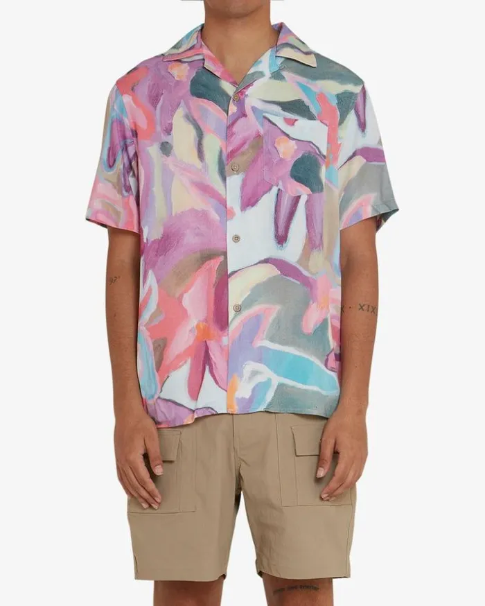 Mens Deus Ex Machina Shirts Lorelei Shirt 8211 Magenta Magenta