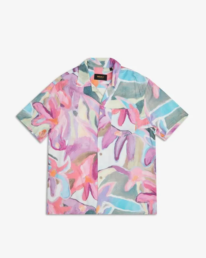 Mens Deus Ex Machina Shirts Lorelei Shirt 8211 Magenta Magenta