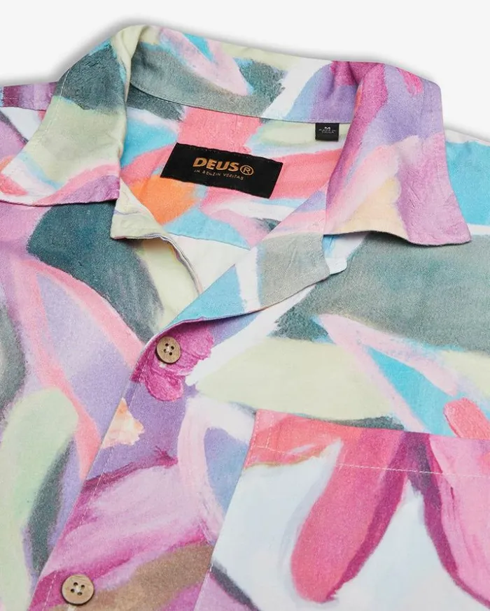 Mens Deus Ex Machina Shirts Lorelei Shirt 8211 Magenta Magenta