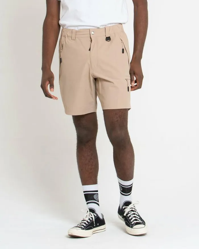 Mens Deus Ex Machina Shorts Dweller Trek Short 8211 Khaki Khaki