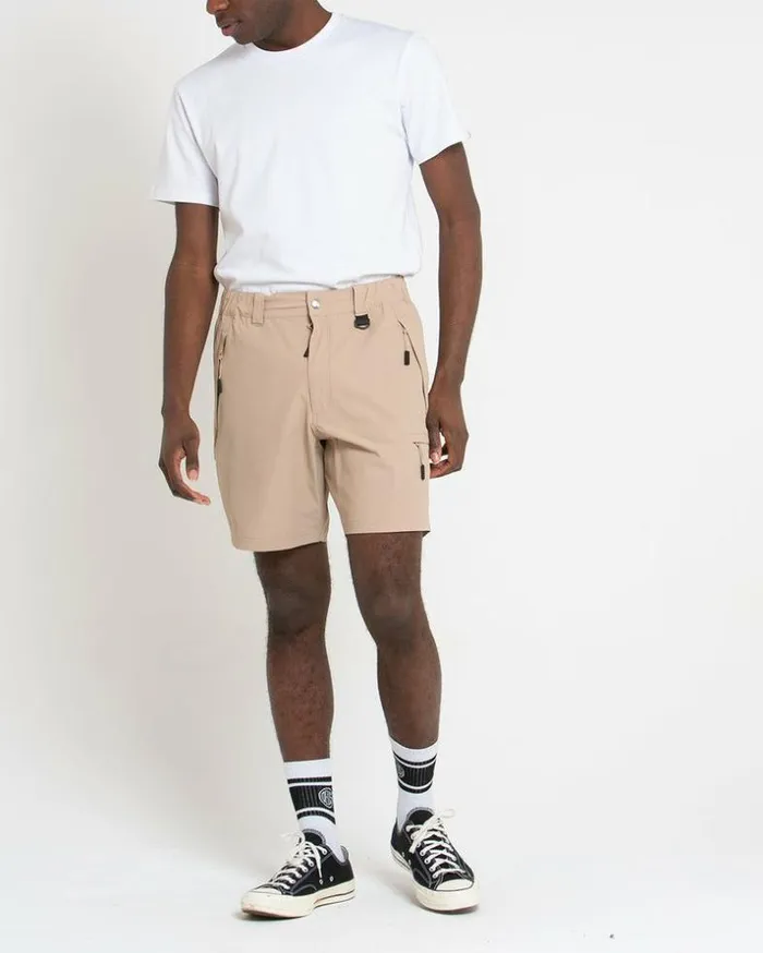 Mens Deus Ex Machina Shorts Dweller Trek Short 8211 Khaki Khaki Mens Deus Ex Machina Shorts Dweller Trek Short 8211 Khaki Khaki