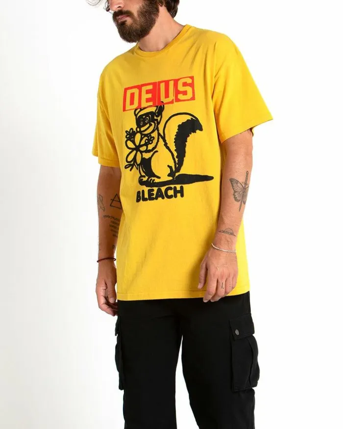 Mens Deus Ex Machina Tees Bouquet TShirt 8211 Vintage Yellow Vintage Yellow