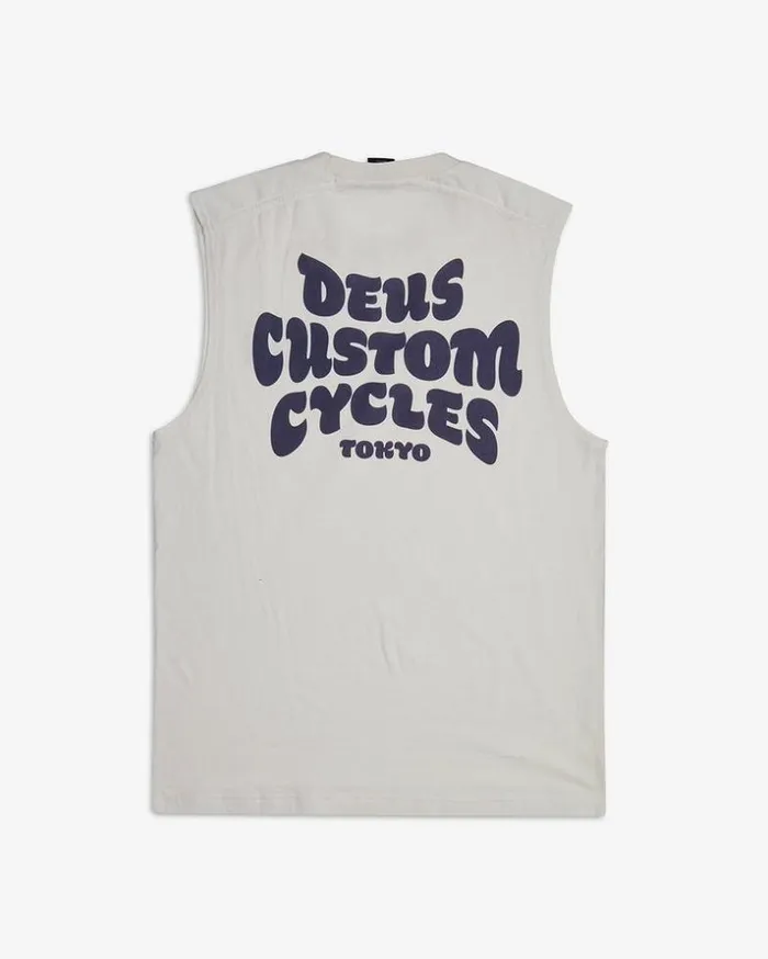 Mens Deus Ex Machina Tees Bubble Up Muscle 8211 Vintage White Vintage White Mens Deus Ex Machina Tees Bubble Up Muscle 8211 Vintage White Vintage White