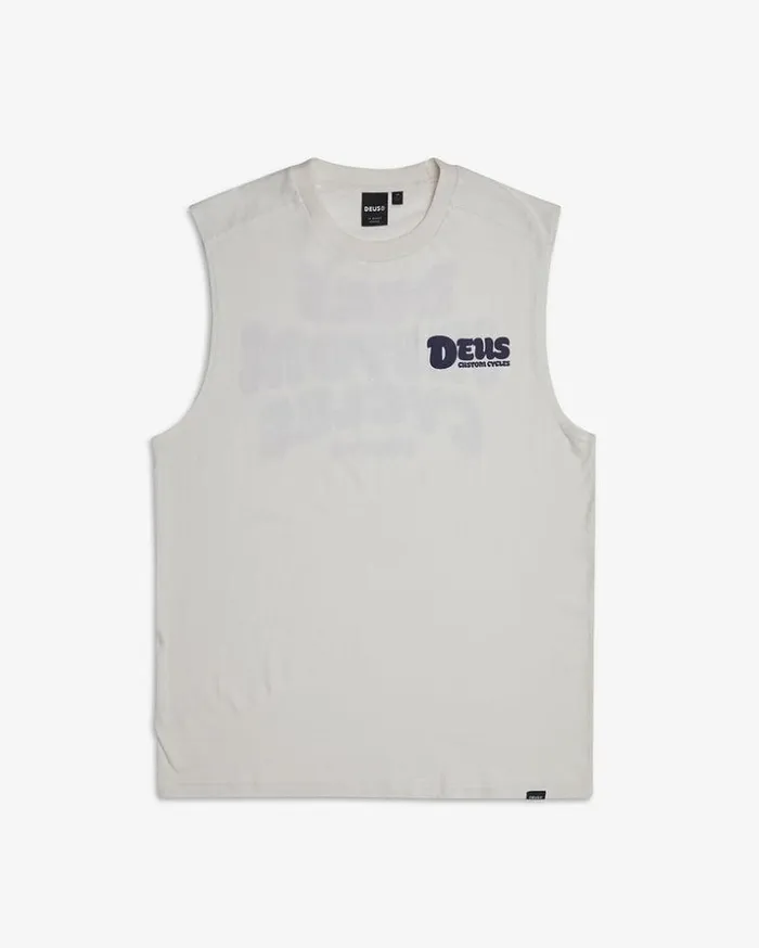 Mens Deus Ex Machina Tees Bubble Up Muscle 8211 Vintage White Vintage White Mens Deus Ex Machina Tees Bubble Up Muscle 8211 Vintage White Vintage White