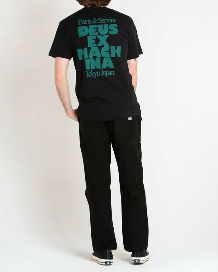 Mens Deus Ex Machina Tees Postal Tee 8211 Black Black Mens Deus Ex Machina Tees Postal Tee 8211 Black Black
