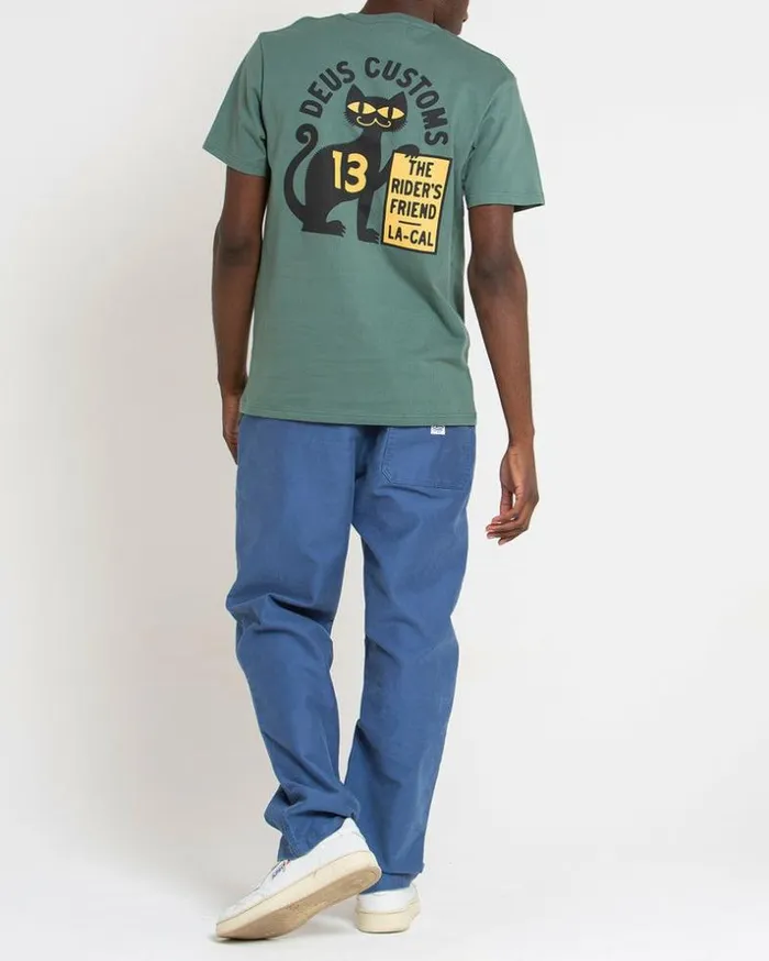 Mens Deus Ex Machina Tees Super Stitious Tee 8211 Work Green Work Green Mens Deus Ex Machina Tees Super Stitious Tee 8211 Work Green Work Green