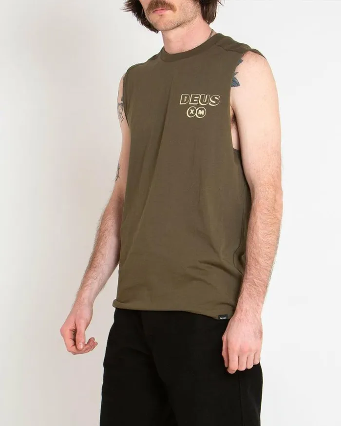 Mens Deus Ex Machina Tees Thinker Muscle 8211 Dark Olive Dark Olive