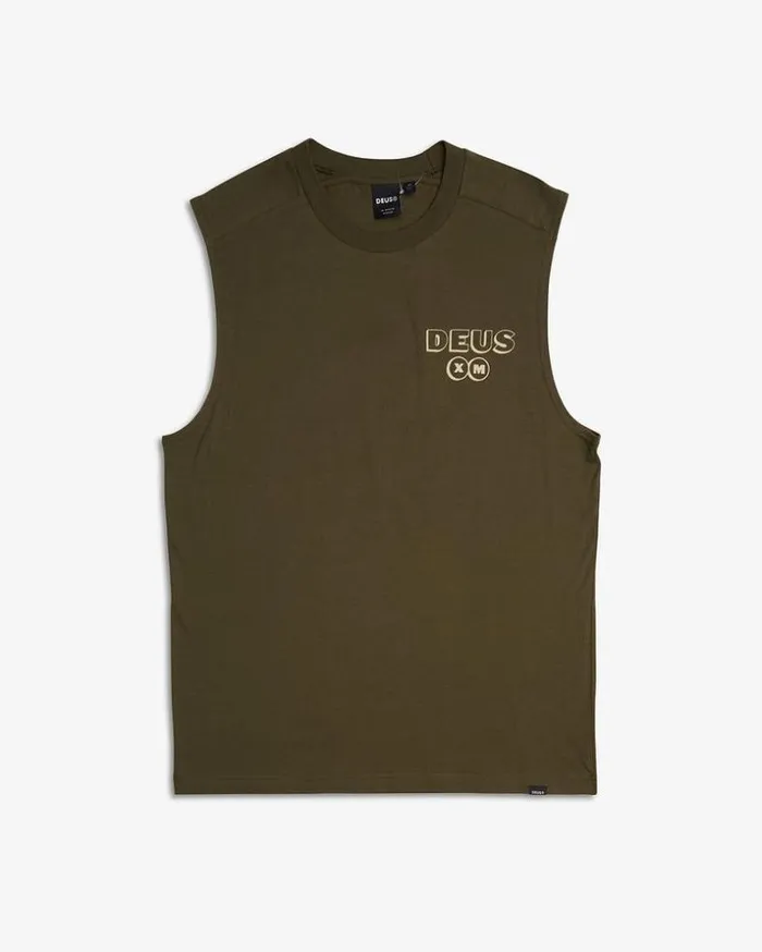 Mens Deus Ex Machina Tees Thinker Muscle 8211 Dark Olive Dark Olive Mens Deus Ex Machina Tees Thinker Muscle 8211 Dark Olive Dark Olive