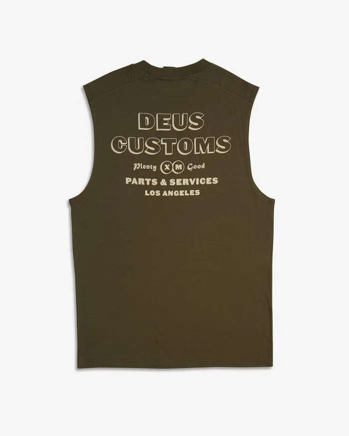 Mens Deus Ex Machina Tees Thinker Muscle 8211 Dark Olive Dark Olive Mens Deus Ex Machina Tees Thinker Muscle 8211 Dark Olive Dark Olive