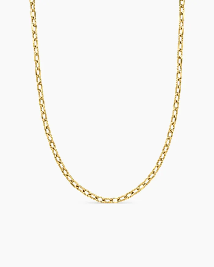 Mens DY Madison Chain Necklace In 18K Yellow Gold 6mm Men David Yurman Chains Mens DY Madison Chain Necklace In 18K Yellow Gold 6mm Men David Yurman Chains