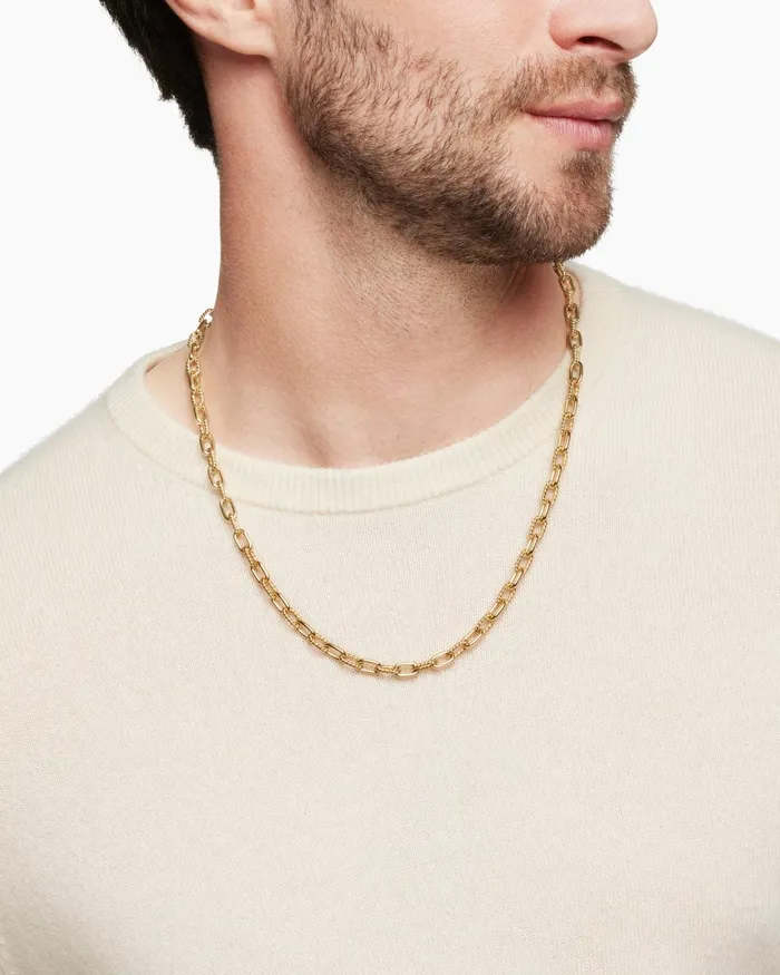 Mens DY Madison Chain Necklace In 18K Yellow Gold 6mm Men David Yurman Chains Mens DY Madison Chain Necklace In 18K Yellow Gold 6mm Men David Yurman Chains