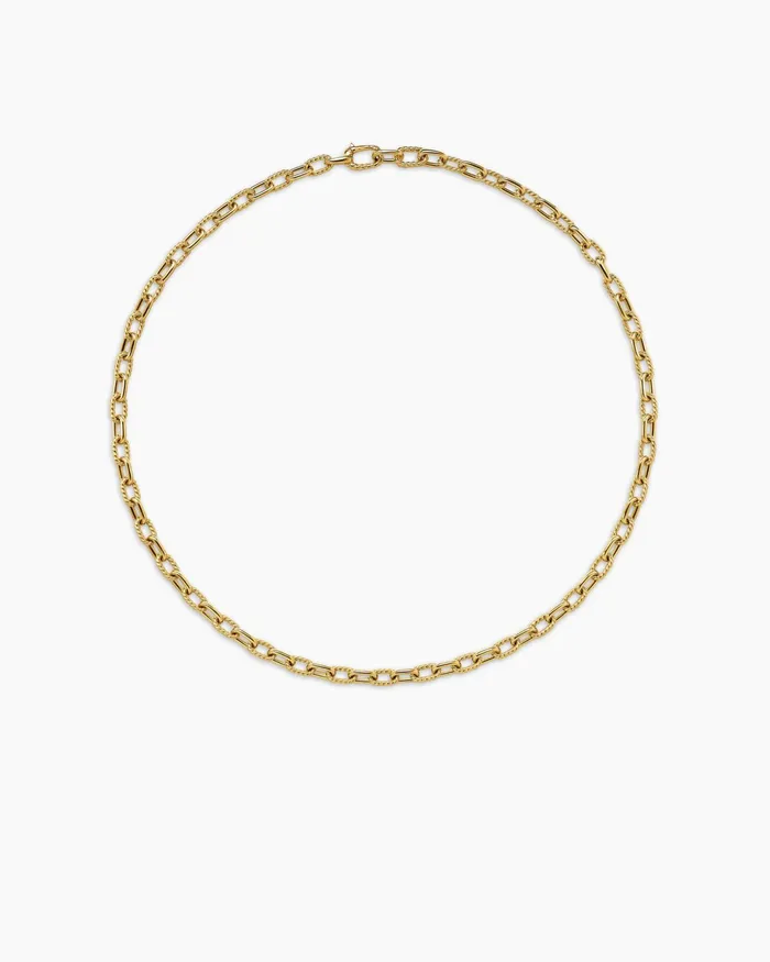 Mens DY Madison Chain Necklace In 18K Yellow Gold 6mm Men David Yurman Chains Mens DY Madison Chain Necklace In 18K Yellow Gold 6mm Men David Yurman Chains