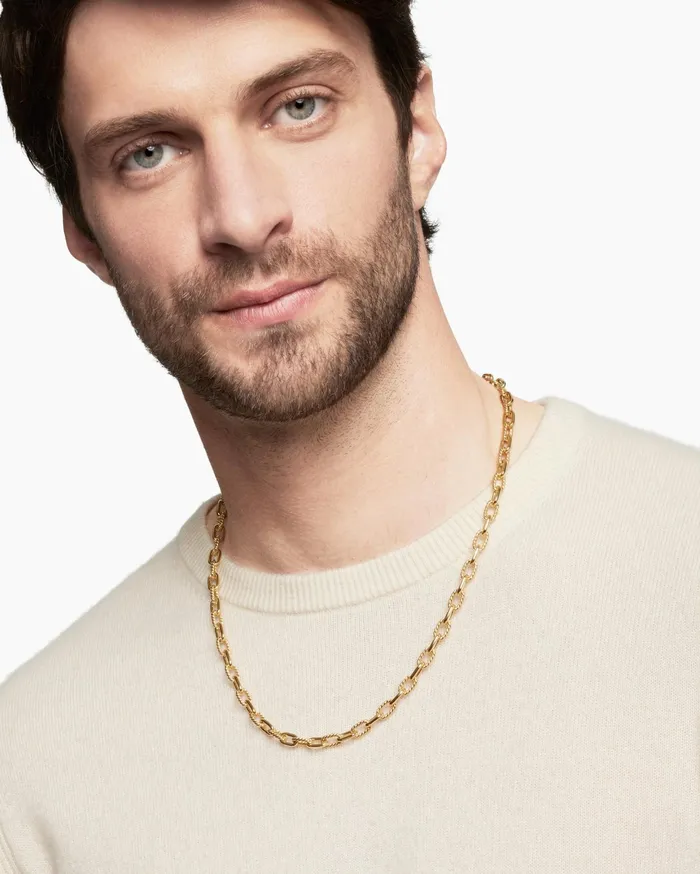Mens DY Madison Chain Necklace In 18K Yellow Gold 6mm Men David Yurman Chains Mens DY Madison Chain Necklace In 18K Yellow Gold 6mm Men David Yurman Chains