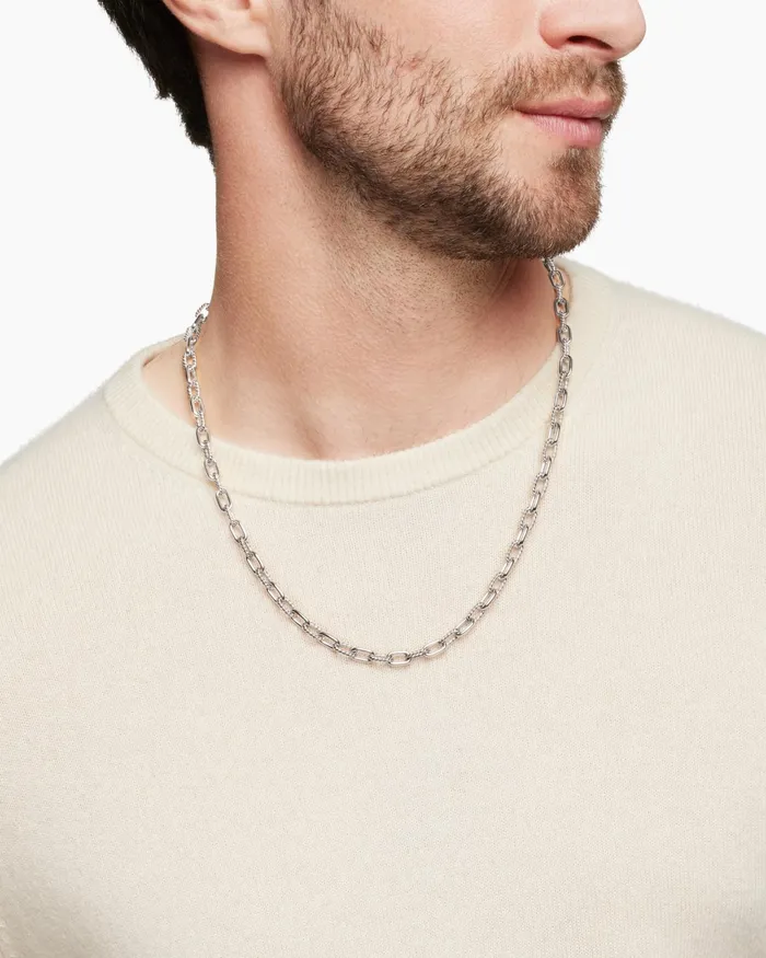 Mens DY Madison Chain Necklace In Sterling Silver 6mm Men David Yurman Chains Mens DY Madison Chain Necklace In Sterling Silver 6mm Men David Yurman Chains