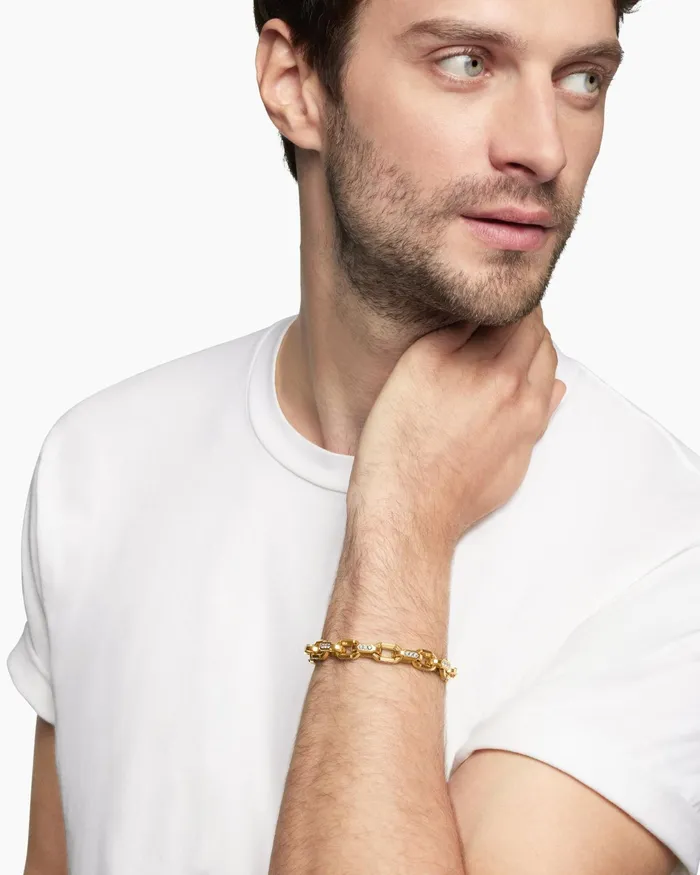 Mens Faceted Chain Bracelet In 18K Yellow Gold 95mm Men David Yurman Chain Mens Faceted Chain Bracelet In 18K Yellow Gold 95mm Men David Yurman Chain
