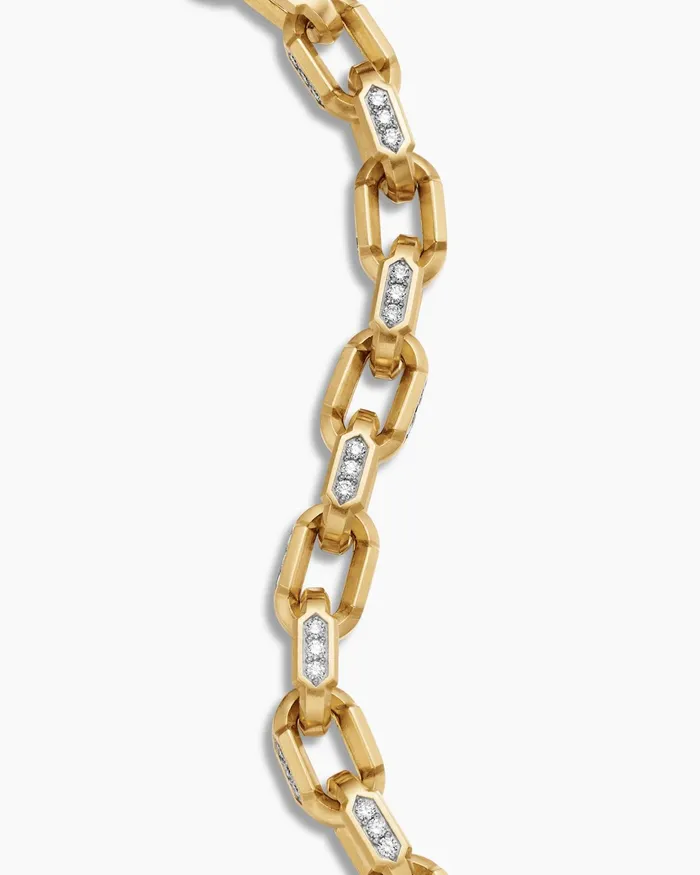 Mens Faceted Chain Bracelet In 18K Yellow Gold 95mm Men David Yurman Chain Mens Faceted Chain Bracelet In 18K Yellow Gold 95mm Men David Yurman Chain