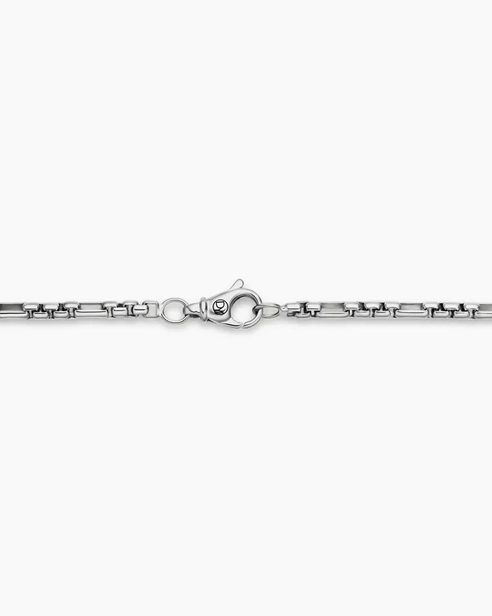 Mens Open Station Box Chain Necklace In Sterling Silver 3mm Men David Yurman Chains