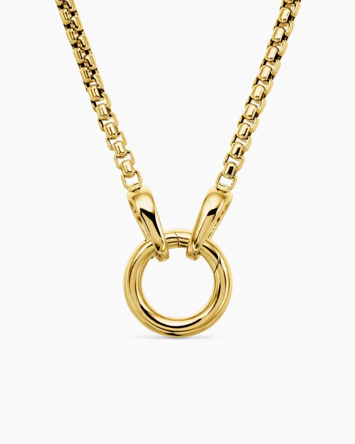 Mens Smooth Amulet Box Chain Necklace In 18K Yellow Gold 27mm Men David Yurman Chains Mens Smooth Amulet Box Chain Necklace In 18K Yellow Gold 27mm Men David Yurman Chains