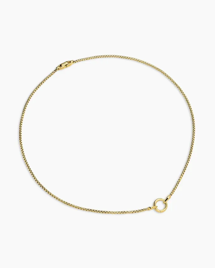 Mens Smooth Amulet Box Chain Necklace In 18K Yellow Gold 27mm Men David Yurman Chains