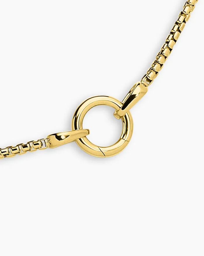 Mens Smooth Amulet Box Chain Necklace In 18K Yellow Gold 27mm Men David Yurman Chains