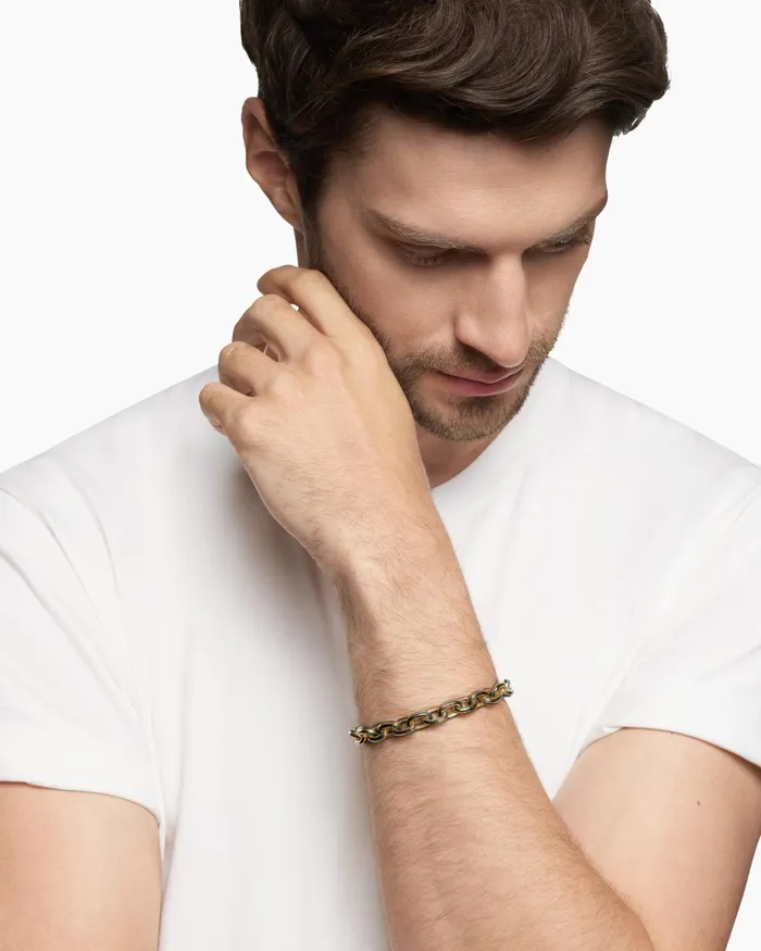 Mens Streamline Oval Link Bracelet In 18K Yellow Gold 9mm Men David Yurman Chain Mens Streamline Oval Link Bracelet In 18K Yellow Gold 9mm Men David Yurman Chain